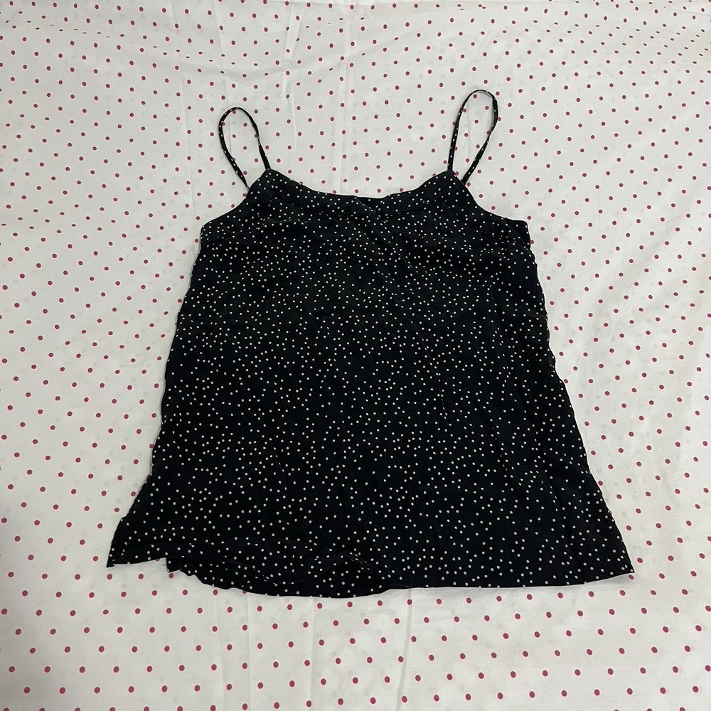 Polka Dot 100% Silk Cami Tank Top Size XS 00 Madewell  Camisole Spaghetti Strap - Picture 2 of 7